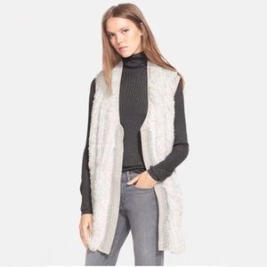 Vince | Rex Rabbit Fur Open Front Sweater Vest Size‎ M